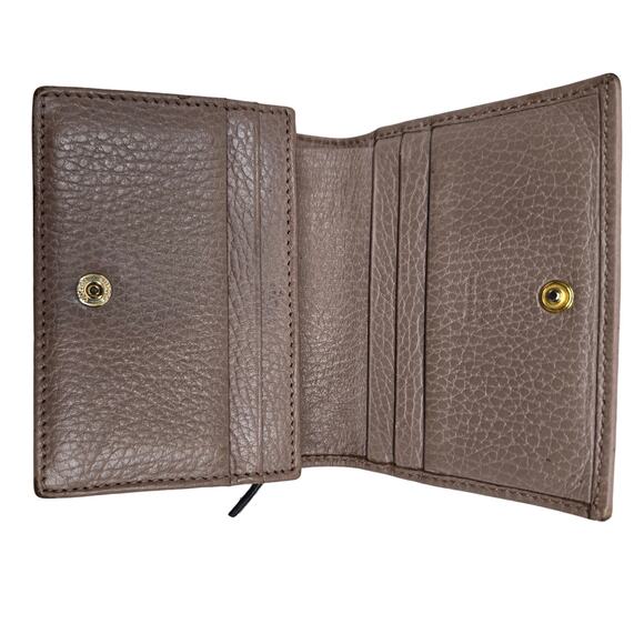 Gucci GG Marmont Compact Wallet Bifold Grained Leather Cardholder Coin Purse - Picture 6 of 14